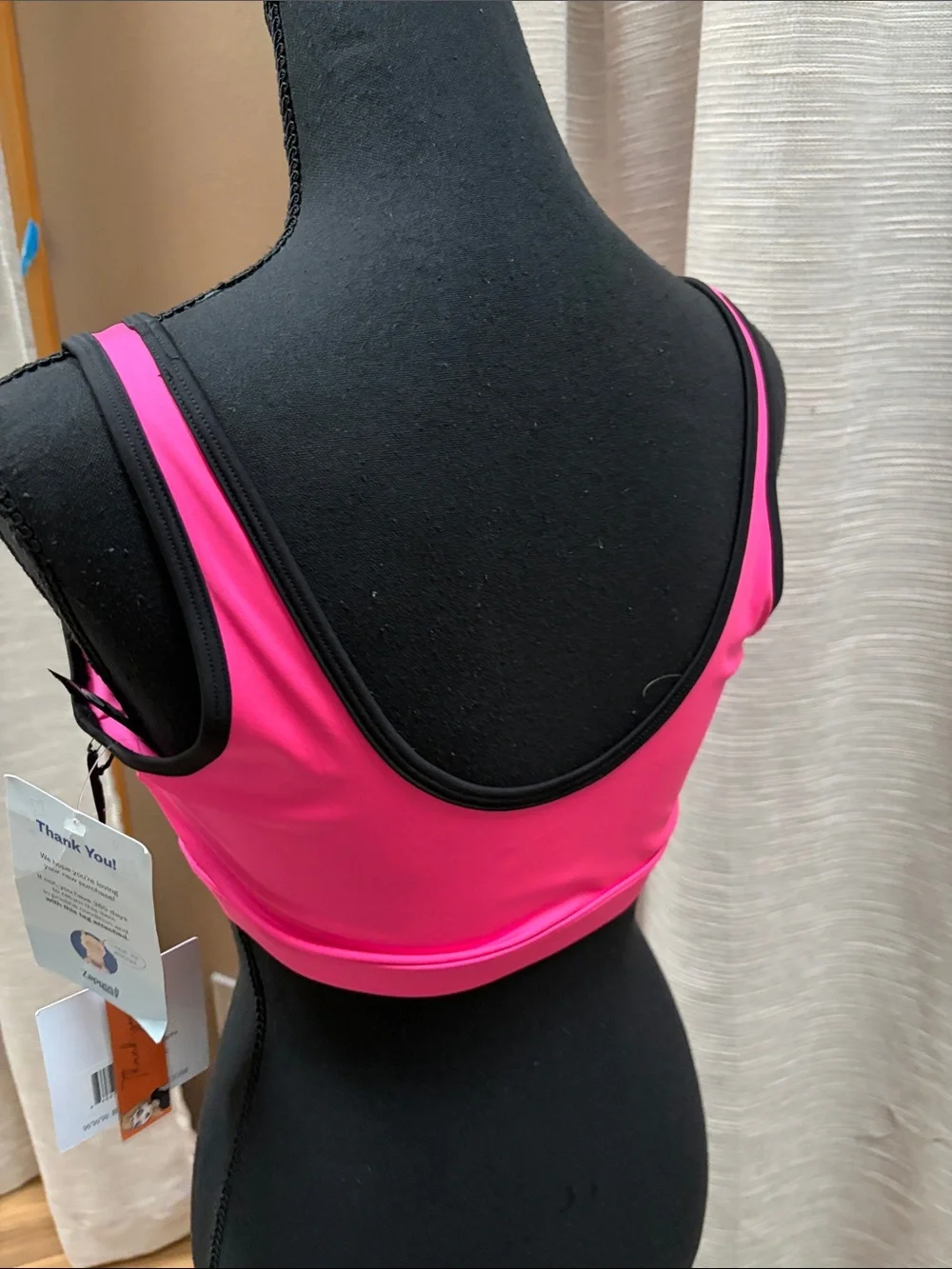Beach riot Hot Pink Cutout Sports Bra with Black Trim